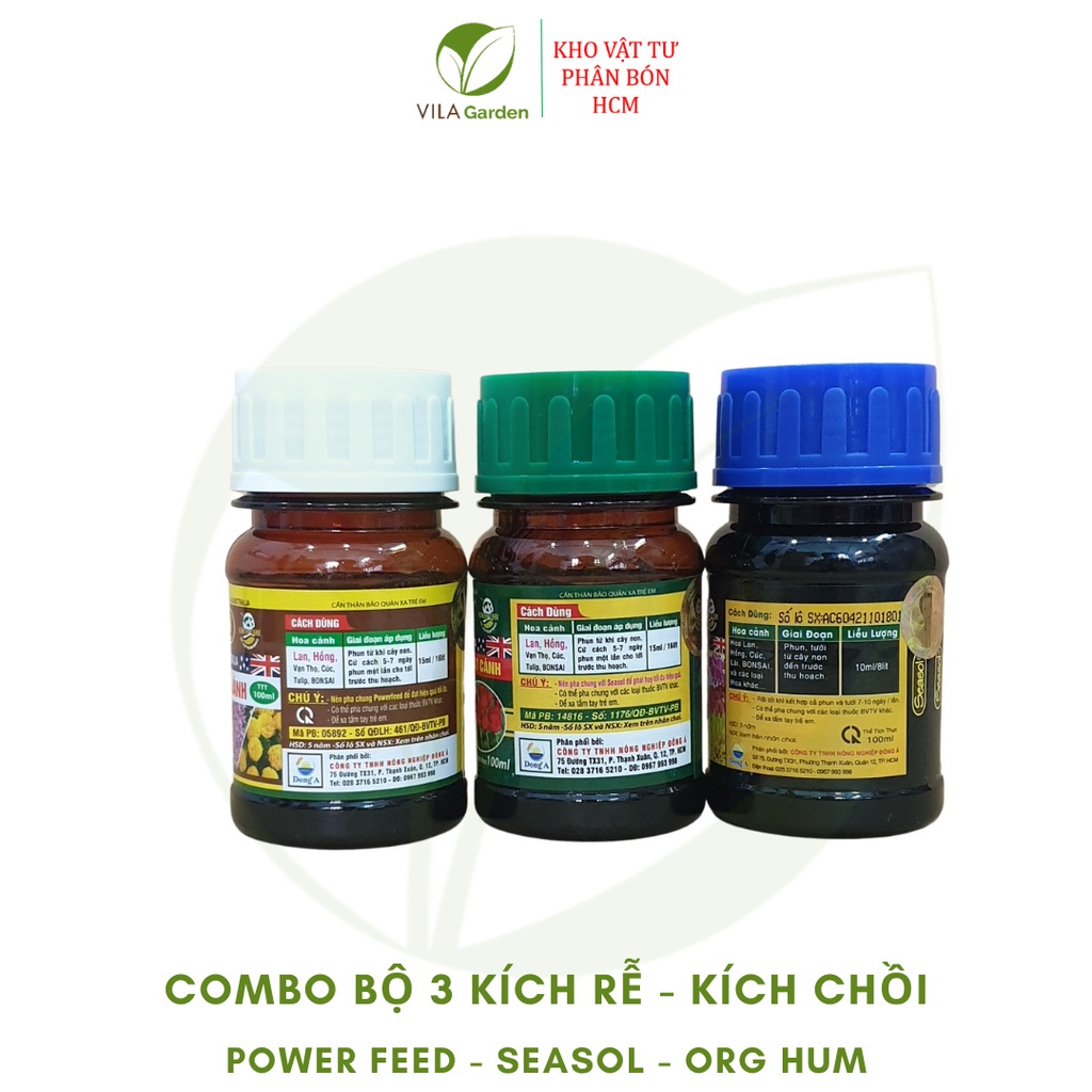 Combo Bộ Ba Kích Rễ - Kích Chồi Powerfeed_Seasol _Org-Hum 100ml