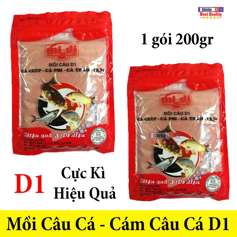 Mồi Câu Cá D1 - Mồi Cám Câu Cá Hiệu Quả Cao - Câu Cá Chép - Cá Phi - Cá Trắm,... ( big sale )