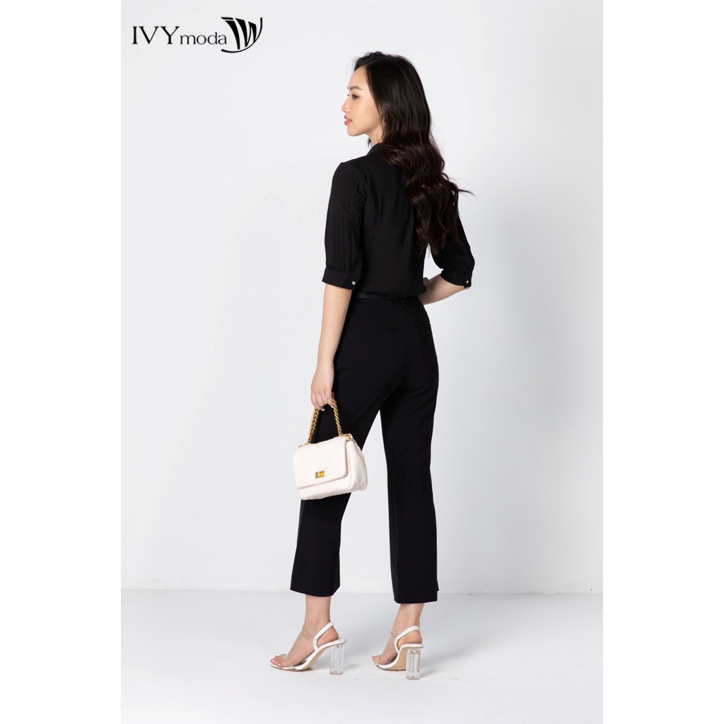 Quần nữ ống loe xẻ gấu IVY moda MS 22M6635