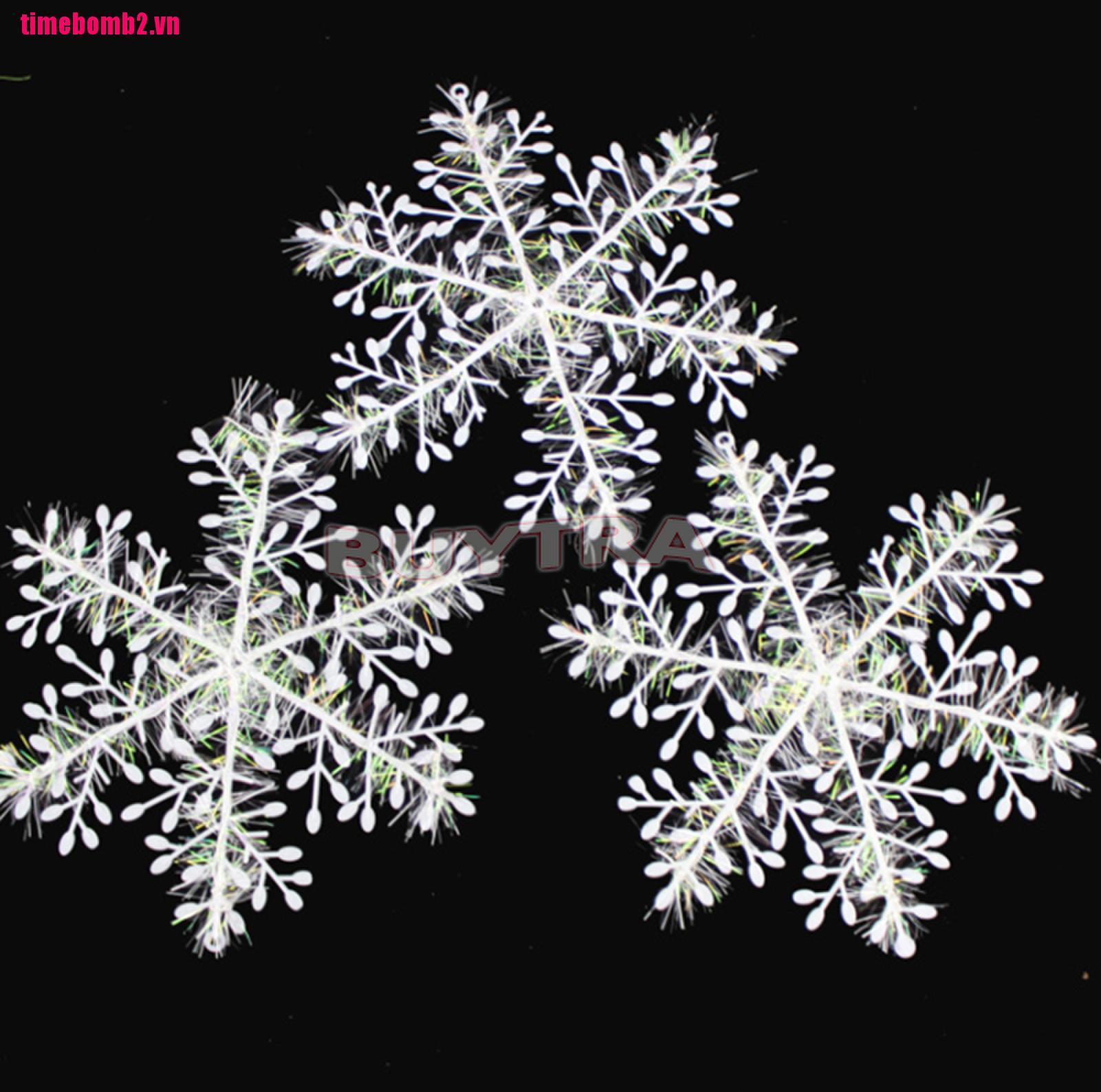 15pcs White Snowflake Ornaments Christmas Tree Decorations Home Festival Décor