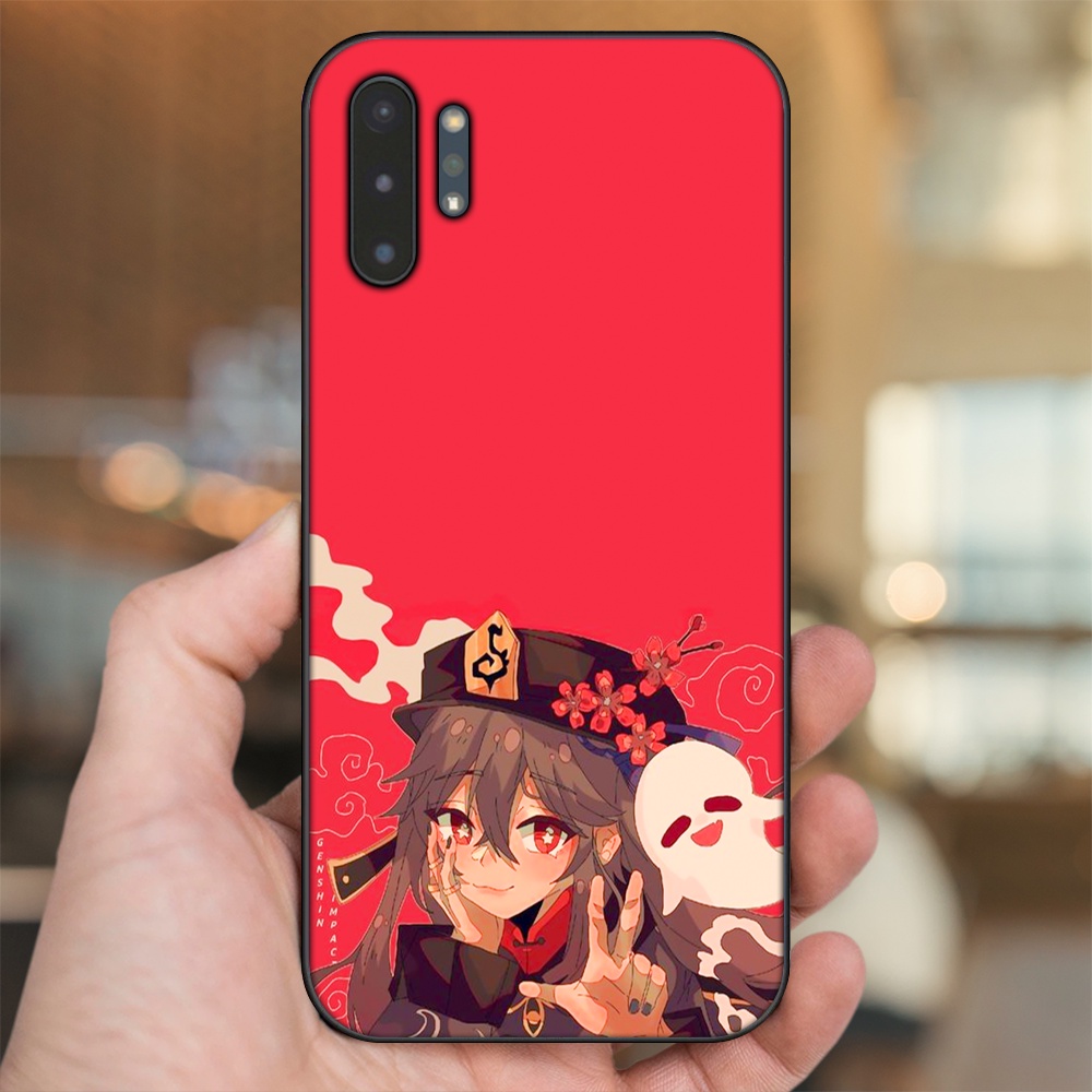 Ốp lưng Samsung Note 10 Plus viền đen in hình Hutao Genshin Impact