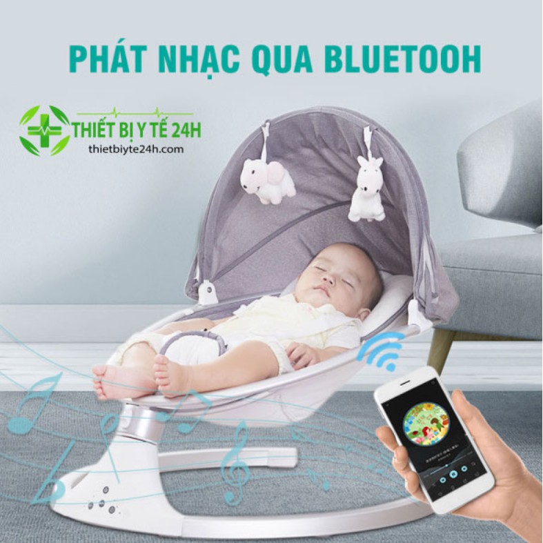 Ghế Rung Nôi Điện Tự Động Điều Khiển Từ Xa Cao Cấp Cho Bé [Hàng Chính Hãng]