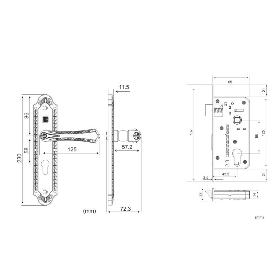 Khóa tay nắm HC 5861 thích hợp sử dụng cho các loại cửa thông phòng bằng gỗ cao cấp Huy Hoàng