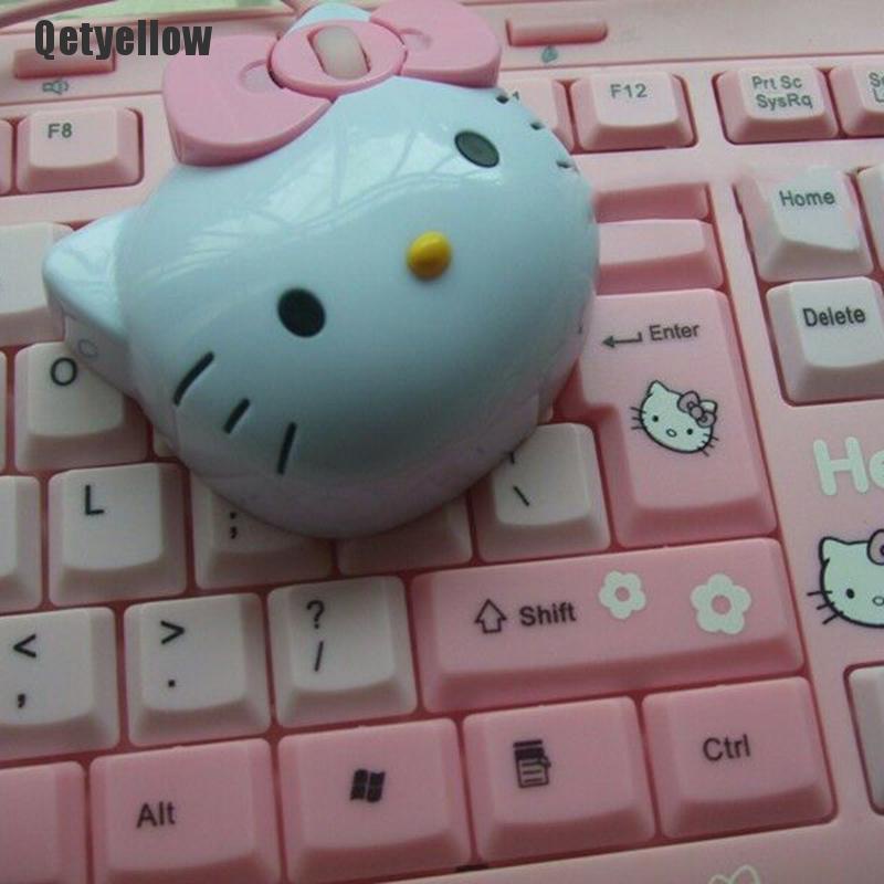 Chuột Chơi Game Có Dây Usb 2.0 Hình Hello Kitty 3d Màu Hồng