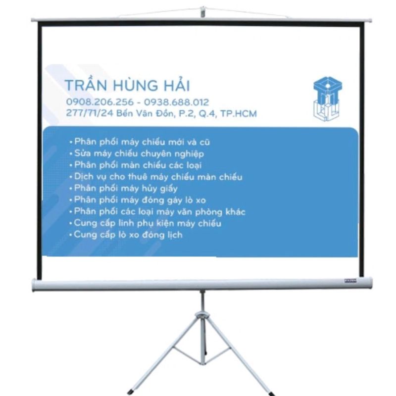 Màn chiếu 3 chân 1m5 x 1m5