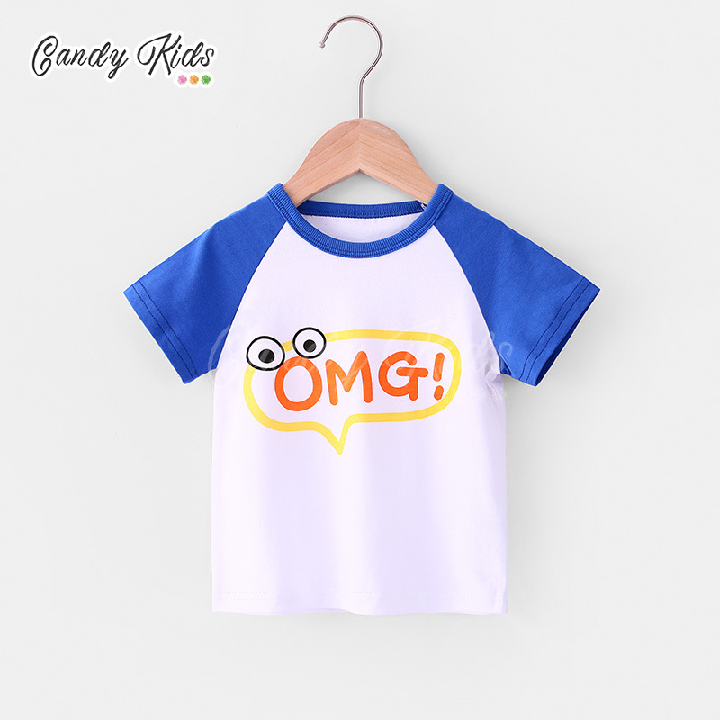 Áo Thun Tay Ngắn Chất Cotton Hoạ Tiết Hoạt Hình Cho Bé 1-8 Tuổi