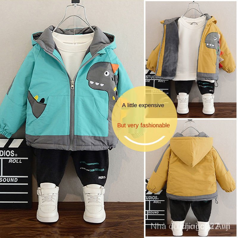 Cute Dinosaur Print Buoy Jacket For Boys