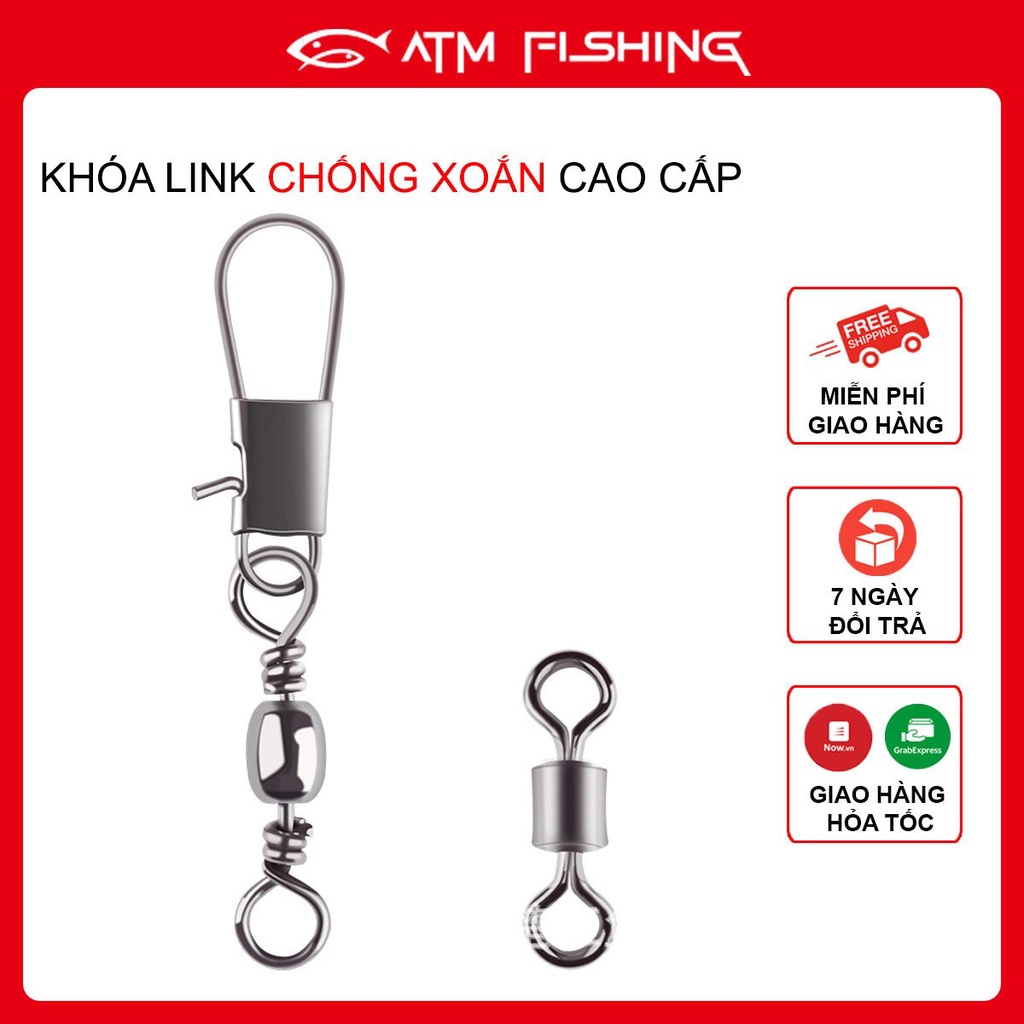 Khóa Link Chống Xoắn Vỉ 10 Chiếc Cao Cấp, Tải Cá lớn