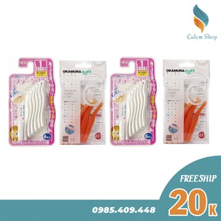 Combo 4 Bàn Chải kẽ răng cao cấp Nhật Bản Okamura dạng L (như hình)