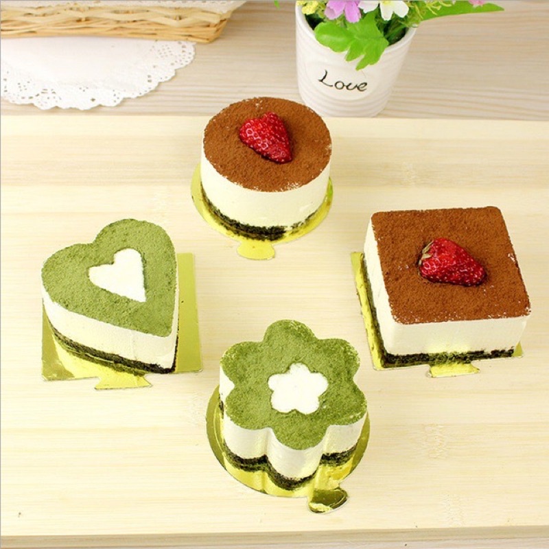 Khuôn ring mousse hình tim/tròn/vuông/hoa