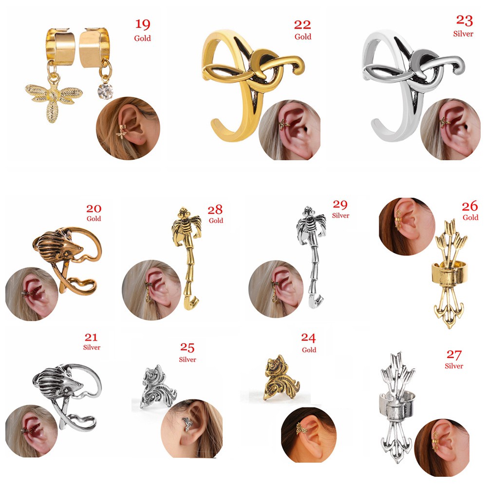 1 Khuyên Kẹp Vành Tai Không Cần Xỏ Lỗ Hình Ong Thời Trang Cho Nữ