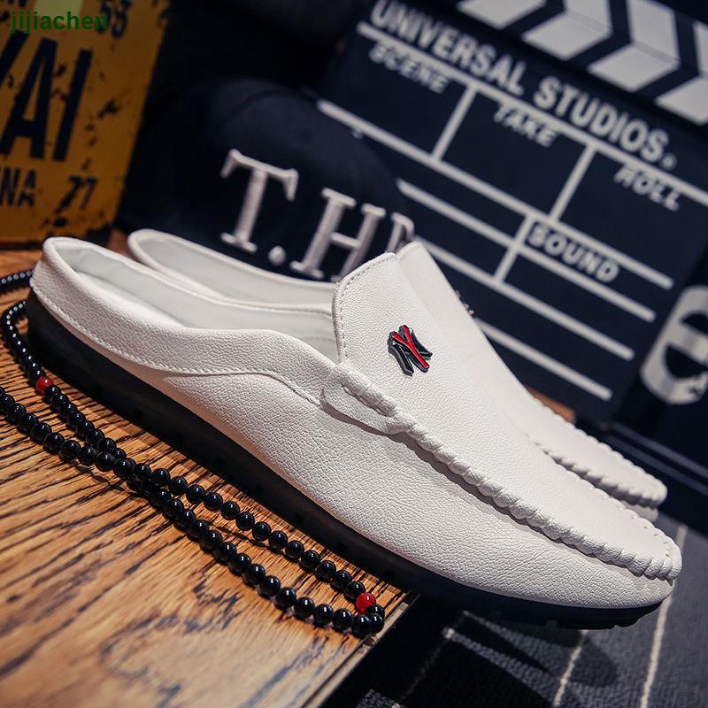 Giày Lười Da Không Gót Phong Cách Hàn Quốc Thời Trang Mùa Hè Cho Nam