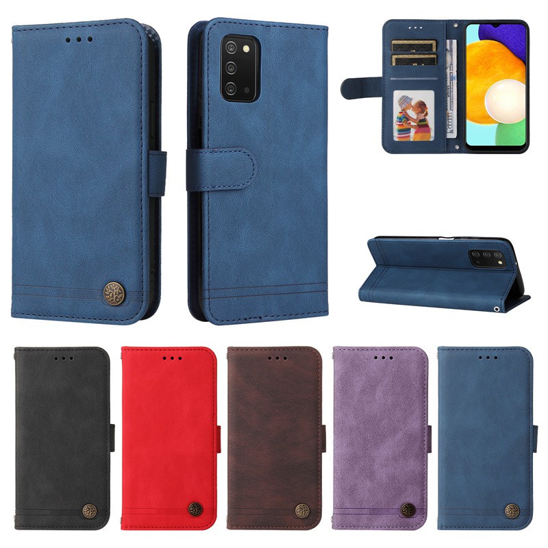 Ốp Điện Thoại Da PU Mềm Dạng Ví Nắp Lật Nam Châm Cho Samsung Galaxy A52s A12 F12 A22 4G A32 A52 A72 5G A02 A03S