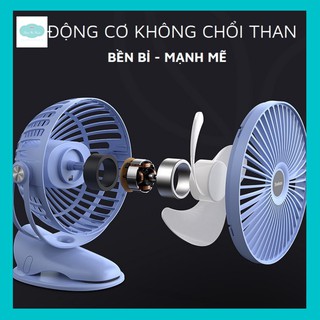 Quạt Tích Điện Mini YooBao - Sử Dụng Lên Đến 32h - chân kẹp đa năng - để bàn xoay góc 720 độ