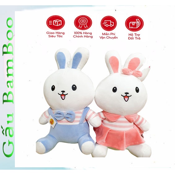 Gấu Bông Thỏ Cony Áo Kẻ Mềm Mịn Cao Cấp Quà Tặng Cho Bé - TB31