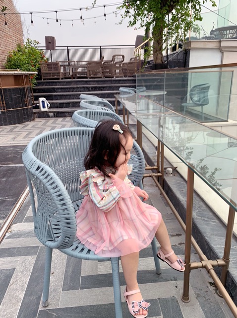 Váy kẻ tutu hồng Lennco