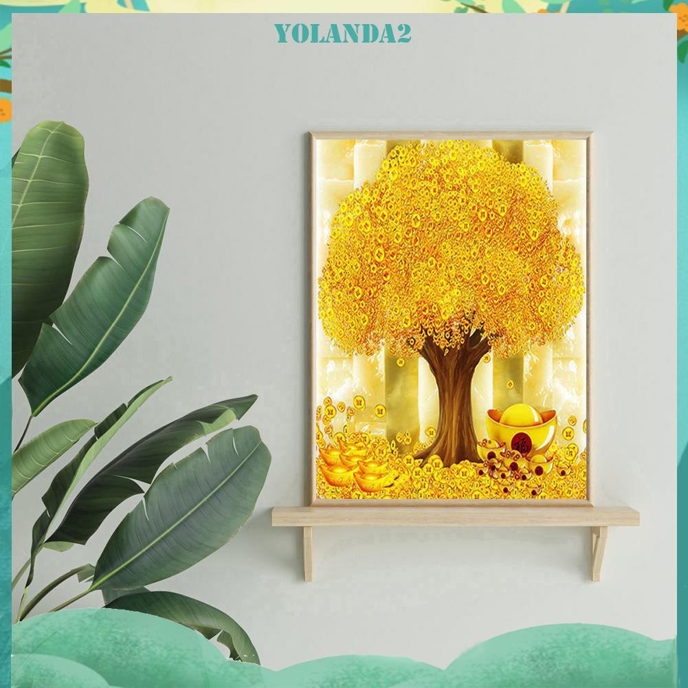 Bộ Tranh Đính Đá 5d Tự Làm Hình Cây Tiền Độc Đáo