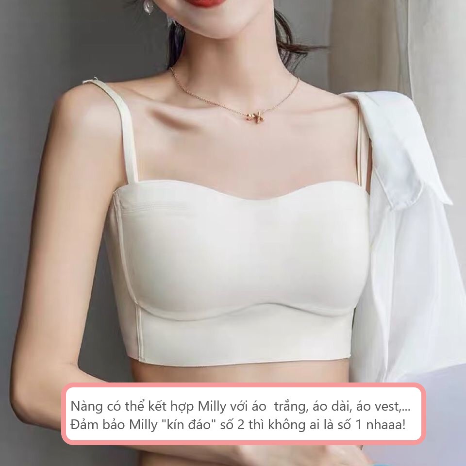 Áo ngực đúc su non định hình ngực 3D Milly không đường may, mút mỏng chống lộ khe ngực, mỡ lưng AS307