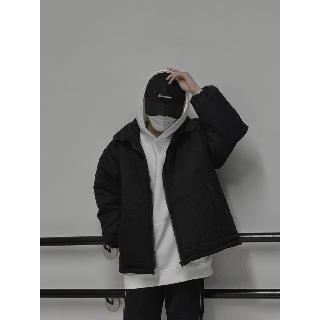 Áo Phao Basic Puffer Jacket Fom rộng, cổ cao