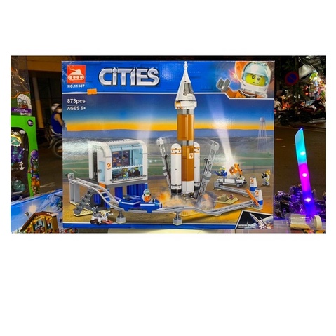 Đồ Chơi Lắp Ráp Non Lego city - Lari 11387 Xếp Hình Tàu Du Hành Không Gian Vũ Trụ và Trạm Tháp điều kiển