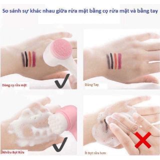 Cọ rửa massage mặt 2 đầu silicon