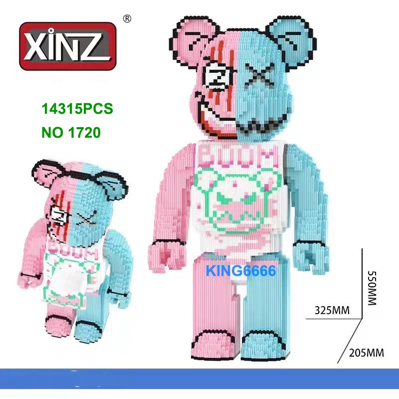Xếp hình le.go Gấu Bearbrick um junior macau cỡ lớn 55cm Đồ chơi lắp ráp nano 3d  bear bricK mô hình bearbicks