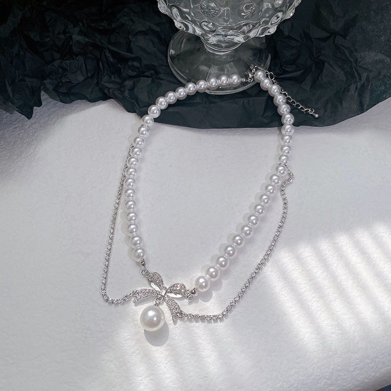 Vòng Cổ Đính Đá Ngọc Trai Thời Trang Dành Cho Nữ