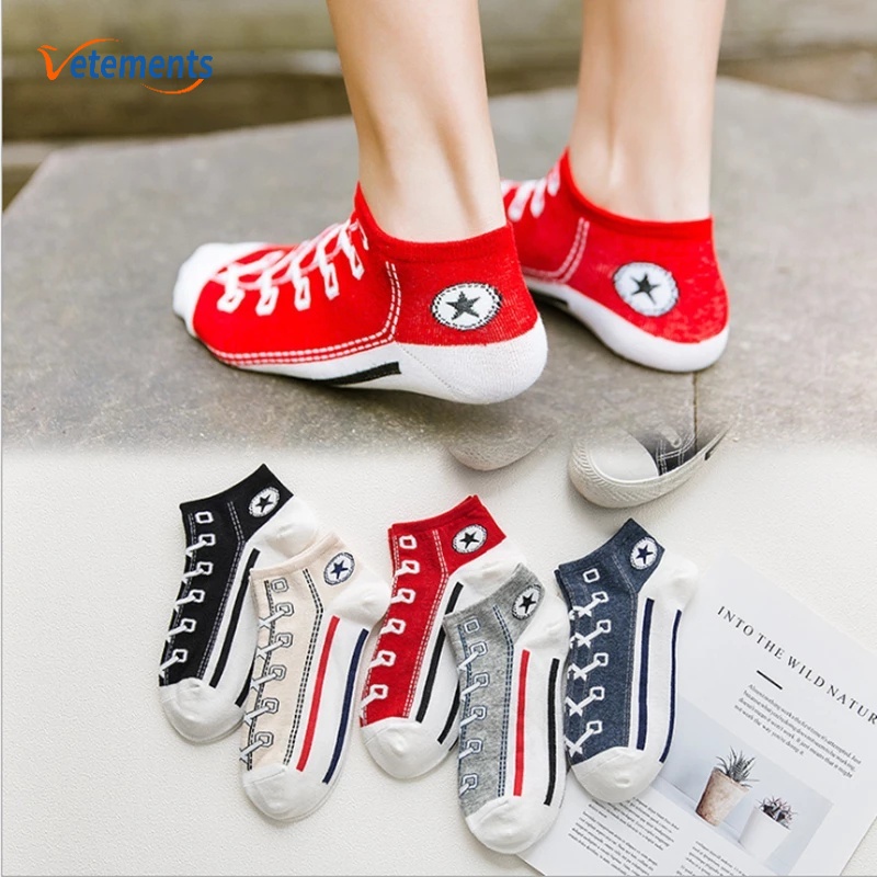 Vớ Cotton Canvas Siêu Mỏng Thoáng Khí In Họa Tiết Thời Trang Cho Nam Và Nữ