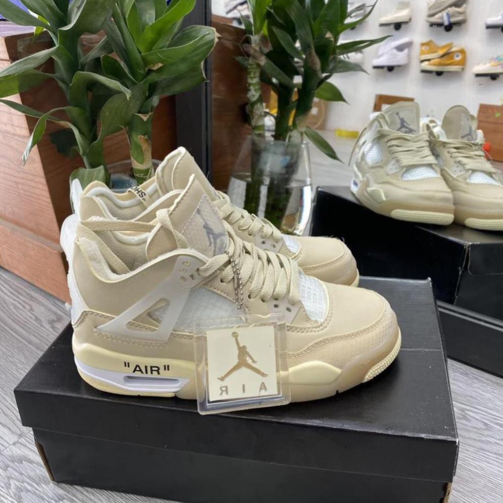 Giày Thể Thao Jd4,Giày Sneaker Jordan 4 sữa off white vnxk mới nhất,hót nhẩt