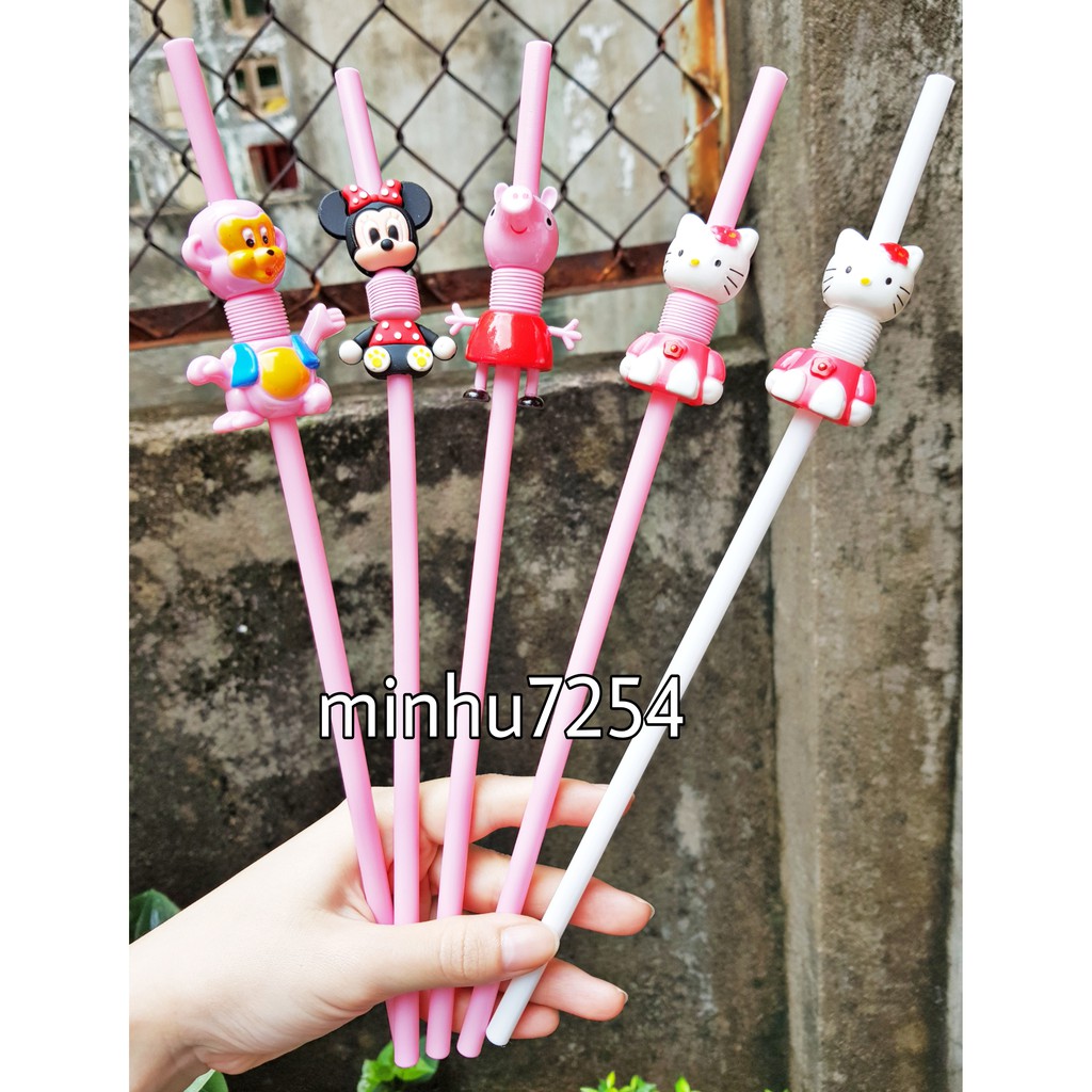 ỐNG HÚT 3D HOẠT HÌNH NHỰA CỨNG DỄ THƯƠNG