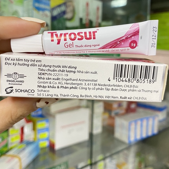 Gel bôi da TYROSUR tuýp 5g