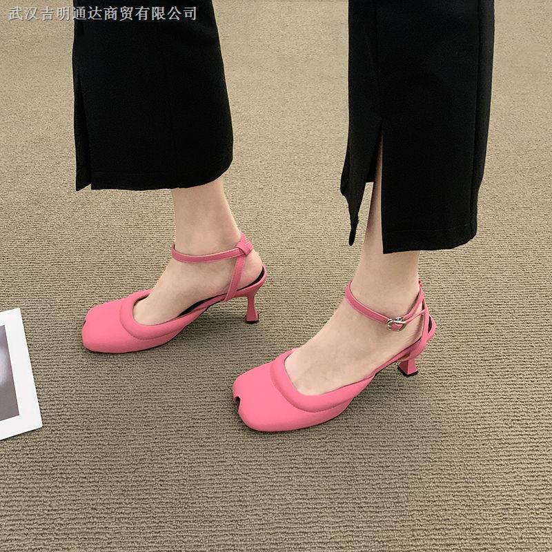 Giày Sandal Cao Gót Mũi Vuông Phong Cách Retro Thời Trang Mùa Xuân Dành Cho Nữ 2022