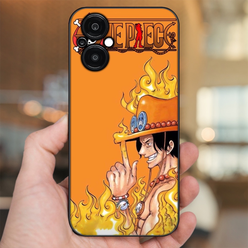 Ốp lưng Oppo Reno 8Z 5G viền đen in hình Ace One Piece