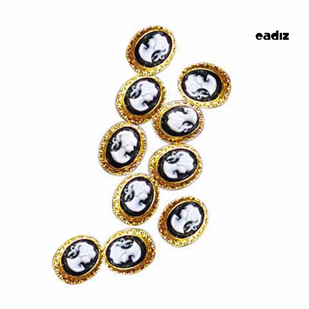 Bộ 10 Phụ Kiện Trang Trí Móng Tay Nghệ Thuật Hình Nữ Hoàng 3D Bằng Nhựa Resin Lấp Lánh DIY