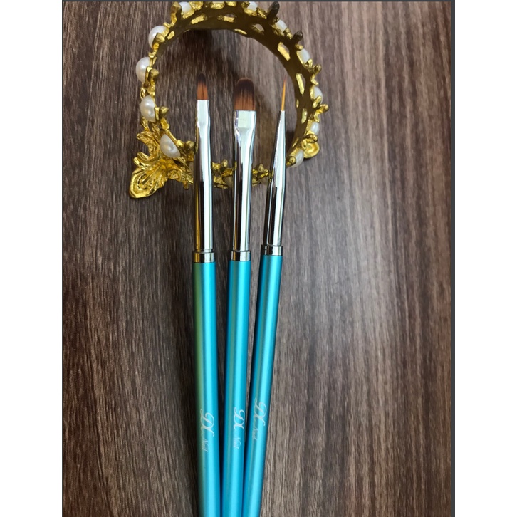 Bộ cọ 3 cây Dingxi - Bộ cọ nhật 3 cây (cọ nét,cọ cúc,cọ đắp gel tròn)