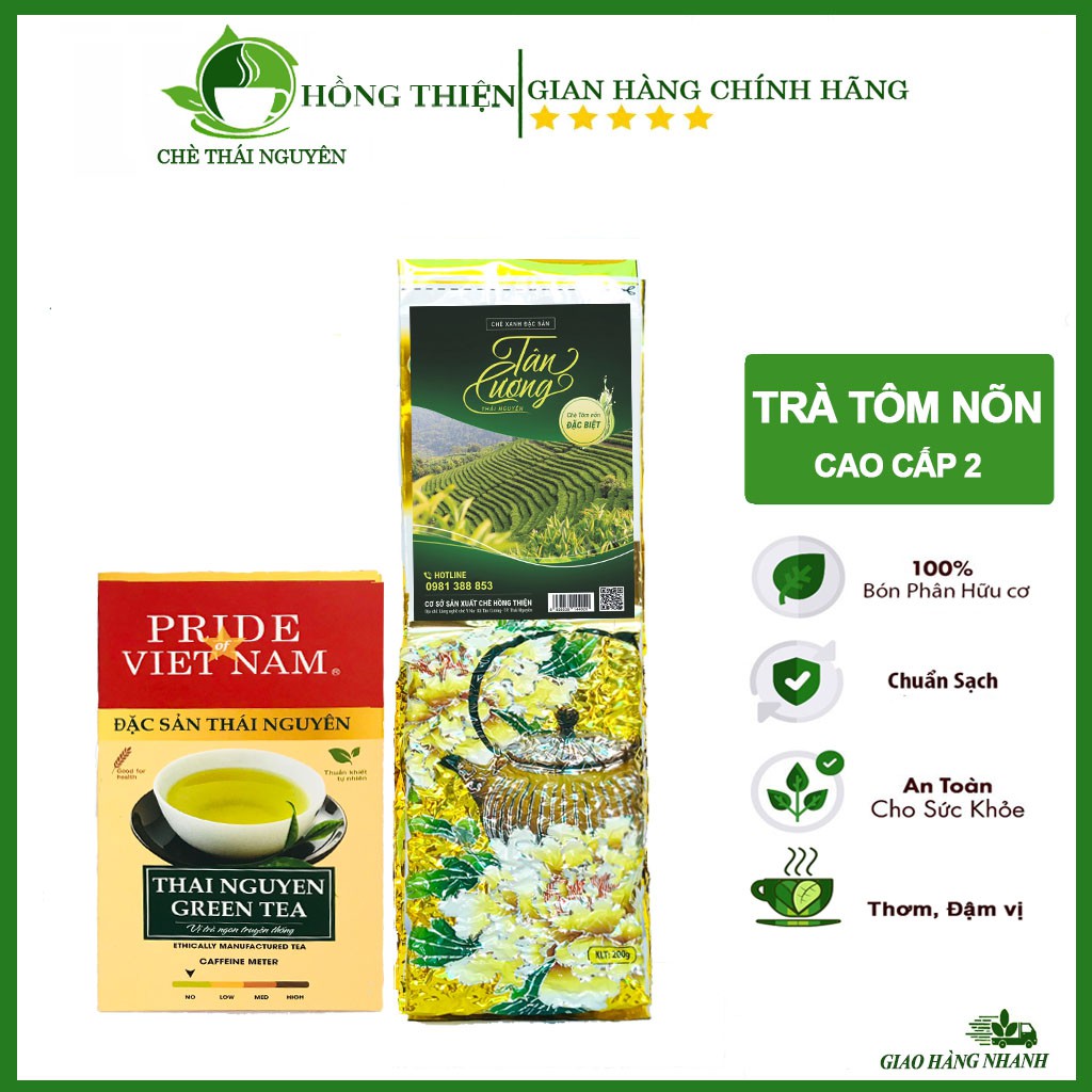 Trà Thái Nguyên - Chè Tân Cương Thái Nguyên- Tôm Nõn cao cấp 2(Tân Cương) ĐÓNG HỘP BIẾU FREE