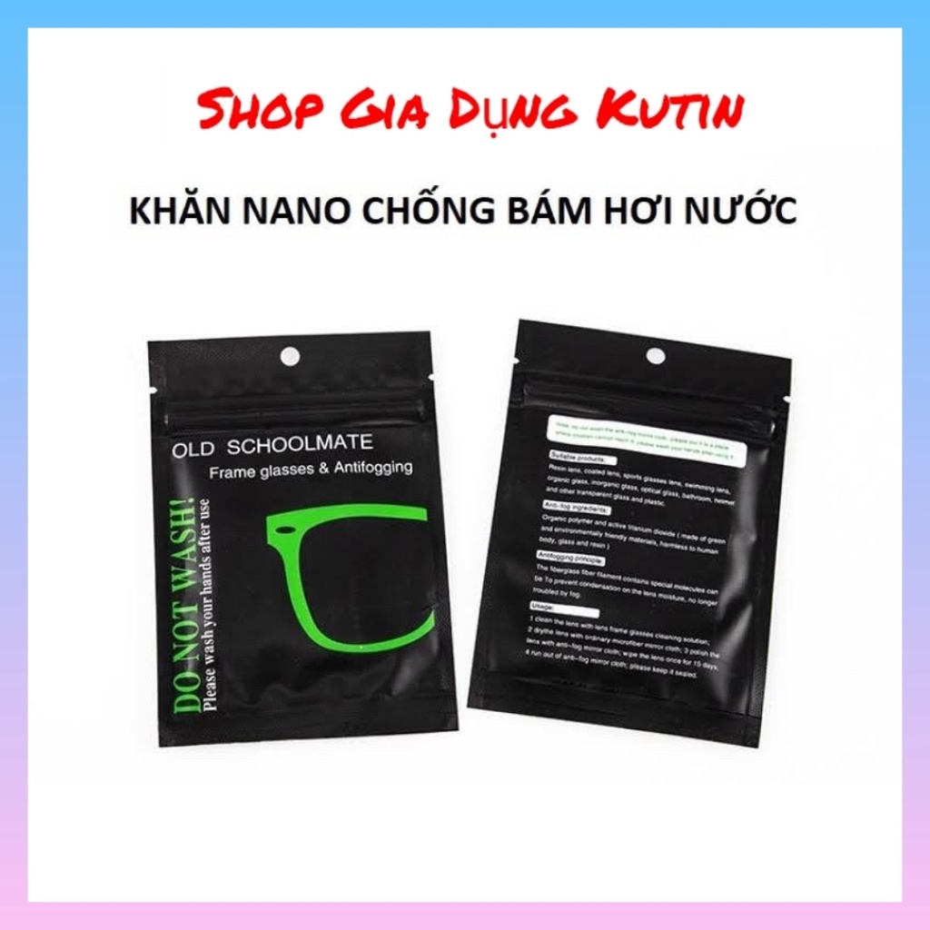 Khăn lau kính NANO chống bám hơi nước, chống hấp hơi, sương mù cho mắt kính