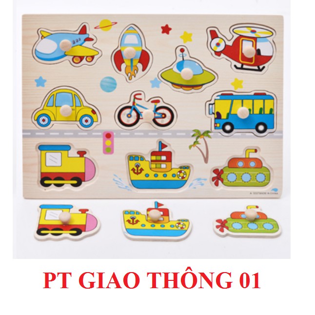 Đồ chơi bảng ghép có núm cầm chủ đề giao thông