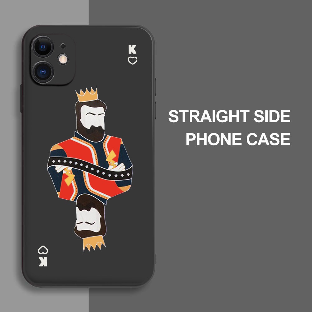 Ốp iphone - Ốp lưng iphone cạnh vuông Lá bài K cơ dành cho ip 6 đến 14promax - ng131