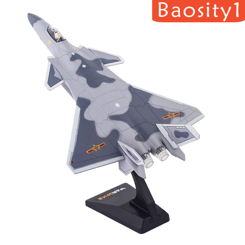 Mô hình máy bay bằng hợp kim J-20 tỉ lệ 1/100 có đế đứng trang trí ngôi nhà