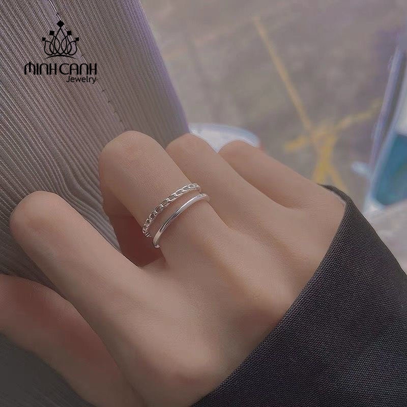 Nhẫn Bạc Xích Kép Hở Minh Canh Jewelry