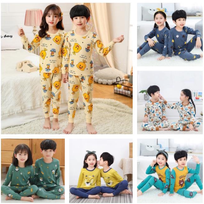 Bộ Đồ Ngủ 100% Cotton Tay Dài Dành Cho Trẻ Em Từ 2-15 Tuổi