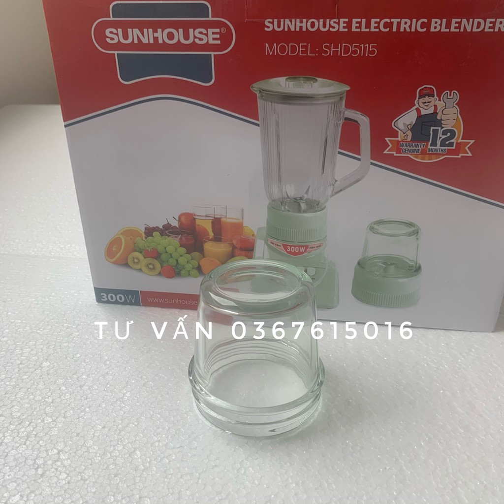 Cối Thuỷ Tinh nhỏ +sinh tố máy xay Sunhouse SHD5111 SHD5112 SHD5115