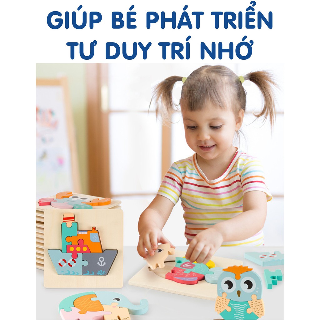 Đồ chơi Bộ ghép hình bằng gỗ cho bé (3 mẫu)