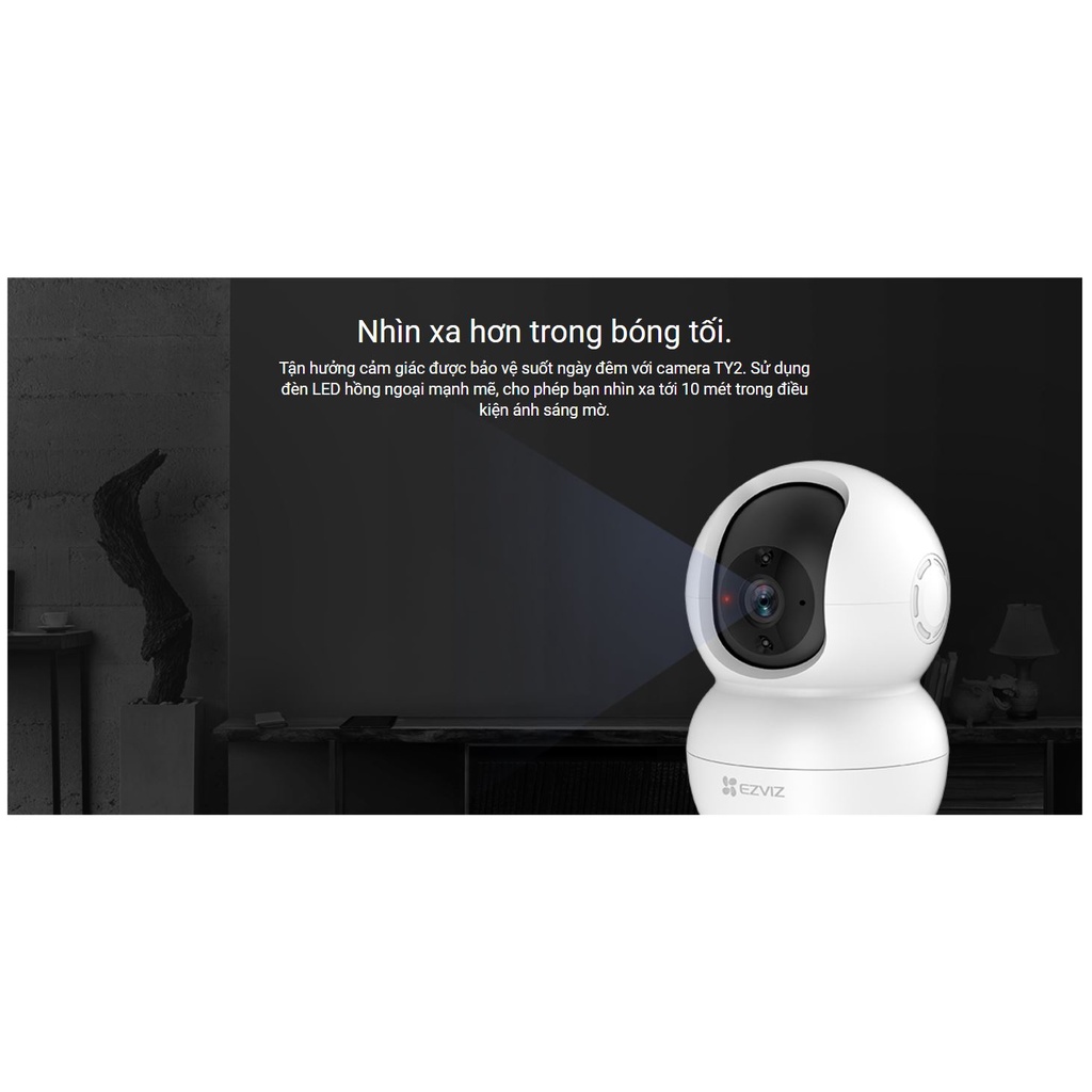 Camera Wifi 2MP EZVIZ TY2 1080P Xoay 360, Đàm thoại - Hàng chính hãng