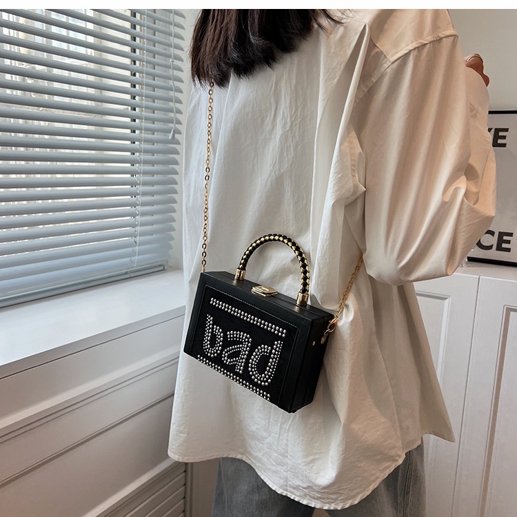 Túi Đeo Chéo Hình Vuông Cỡ Nhỏ Đính Đá Lấp Lánh Phong Cách Hàn Quốc Thời Trang Cho Nữ