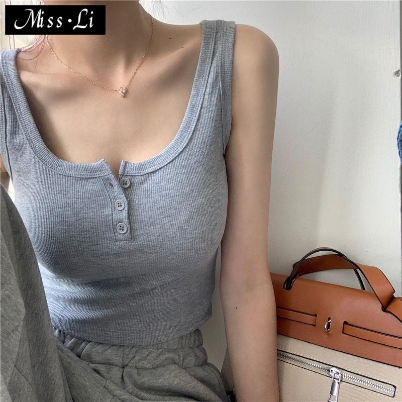 Áo Dệt Kim Sát Nách Dáng Ngắn Ôm Cơ Bản Thời Trang Xuân Hè Dành Cho Bạn Nữ