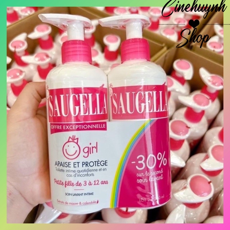 DUNG DỊCH VỆ SINH BÉ GÁI SAUGELLA PHÁP 200ML CHO BÉ TỪ 3 ĐẾN 12T