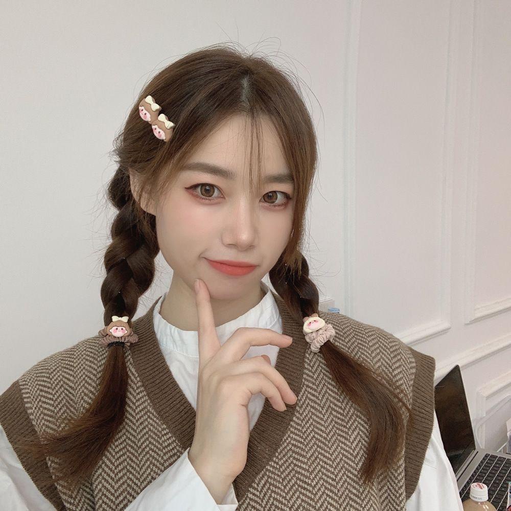 Dây Cột Tóc Cao Su Họa Tiết Thỏ / Gấu Phong Cách Hàn Quốc Ngọt Ngào WMES15H Giá Đỡ