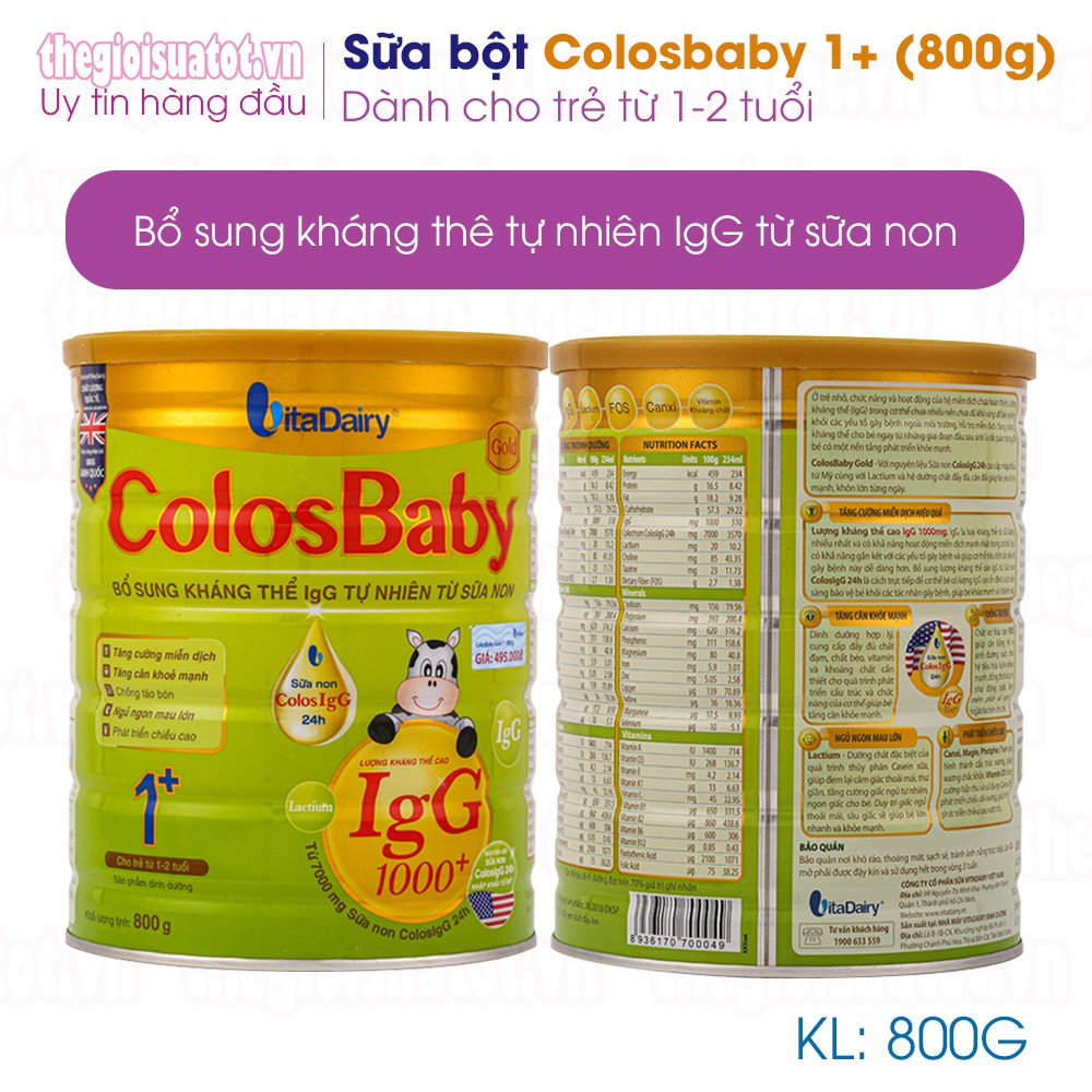 Sữa bột Colosbaby 1+ Sữa non Cao cấp  800g